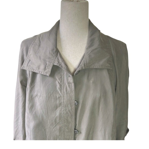 Chico's Jackets & Blazers - Chicos Utility Chic SILK Jacket Size 2 US 12 Green Lightweight Pockets